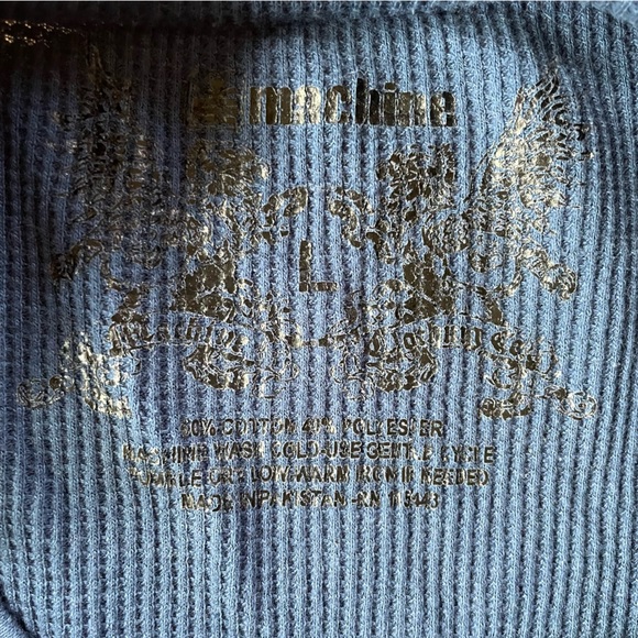 Machine Men’s Blue Long Sleeve Graphic Thermal Shirt, Large - Picture 4 of 6